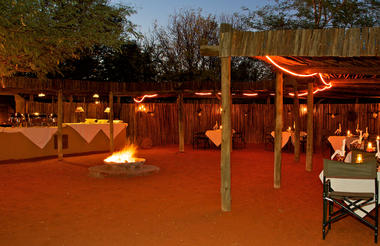 Bagatelle Kalahari Game Ranch - Outdoor Dining around the Fire (Low)